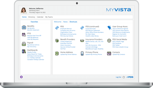 PDS' MyVista desktop example