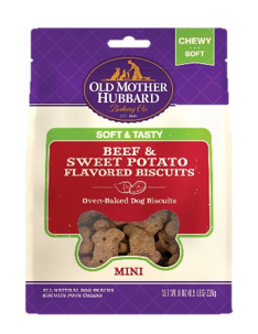Old Mother Hubbard Soft & Tasty treats are oven-baked, but with a new soft texture that is perfect for puppies, seniors or any dog in between that prefers a softer treat.