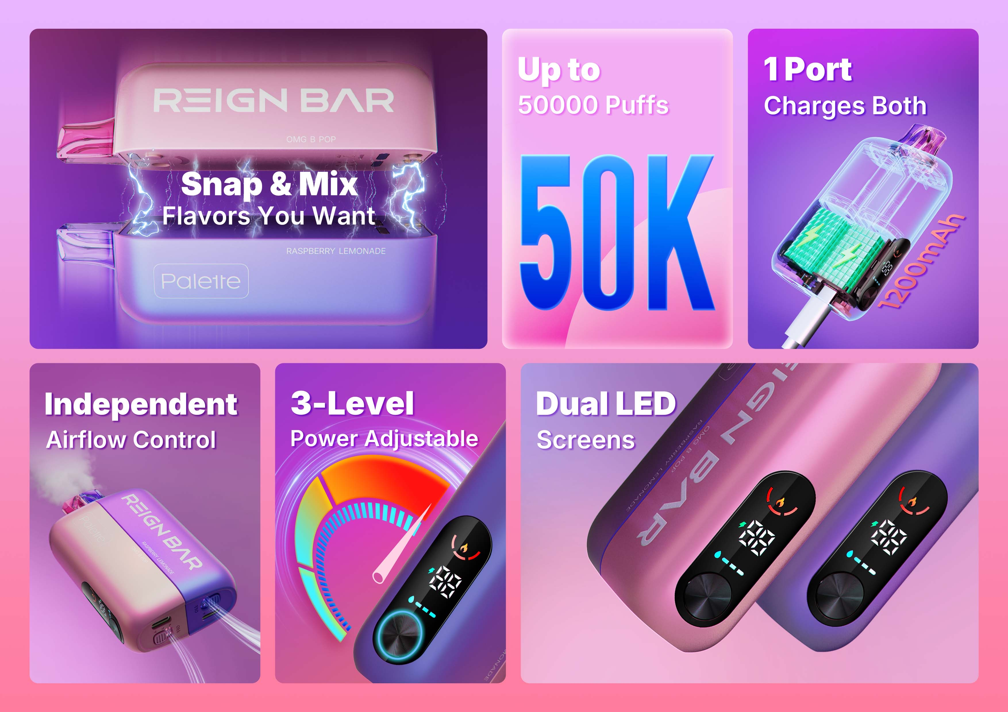REIGN BAR Debuts the First Magnetic Flavor-Mixing Vape Palette 50K