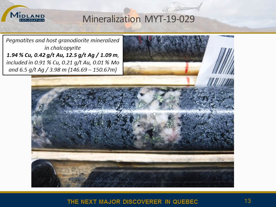 Figure 13 Chalcopyrite mineralization MYT-19-29