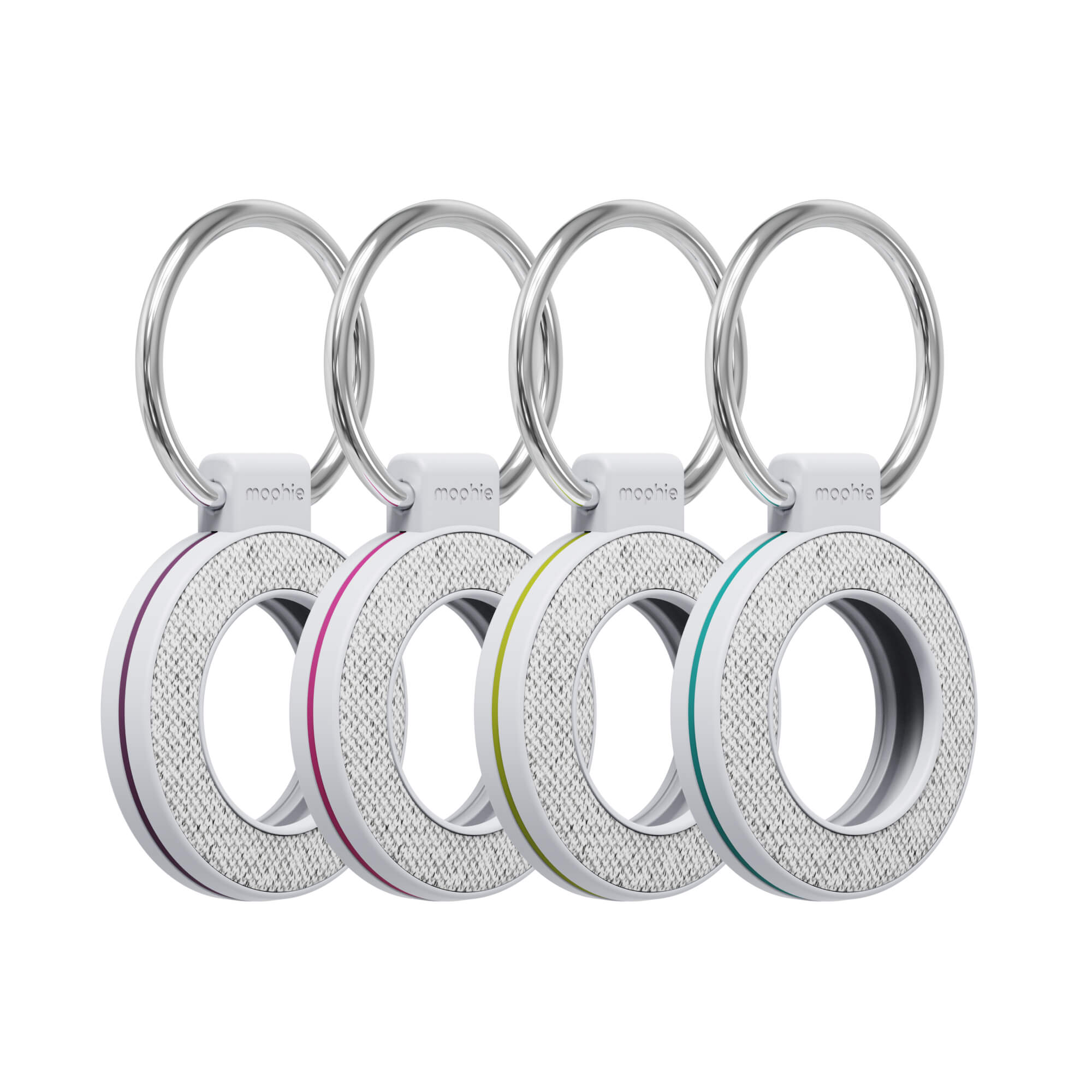 The Mophie Knit Puck Case offers a rugged screw-lock design for added security and interchangeable colored ID bands.