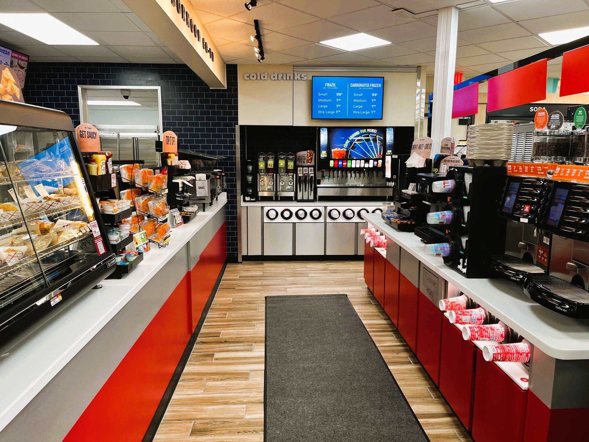 Selection of Grab-n-Go food and dispensed beverages