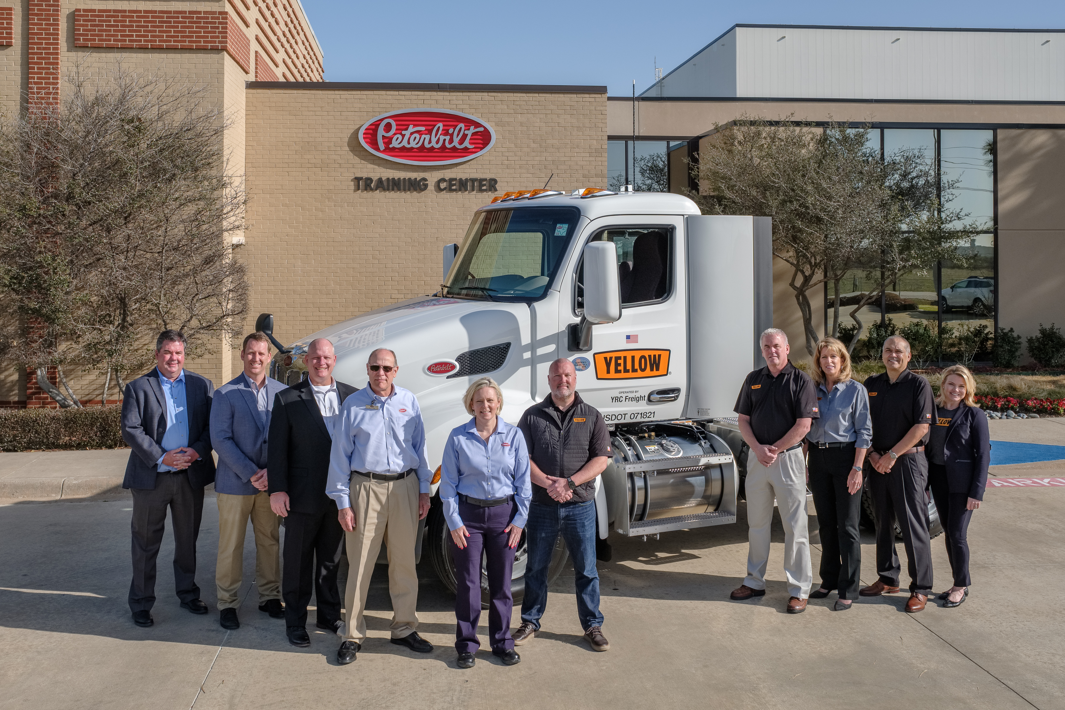 Yellow and Peterbilt teams with Peterbilt's Model 579 Day Cab, Denton, Texas. 
