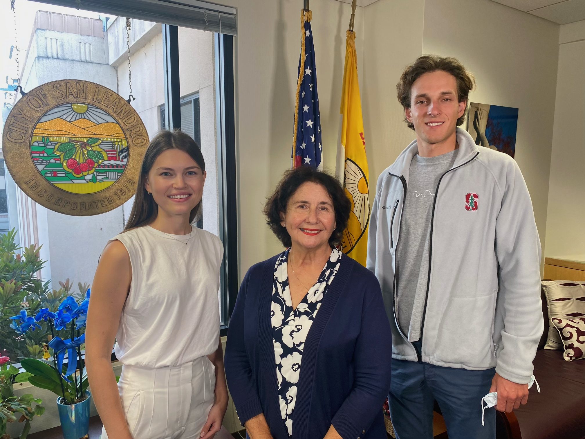 Photo with the San Leandro Mayor Pauline Cutter