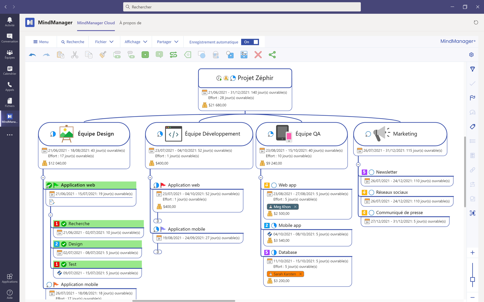 MindManager pour Microsoft Teams