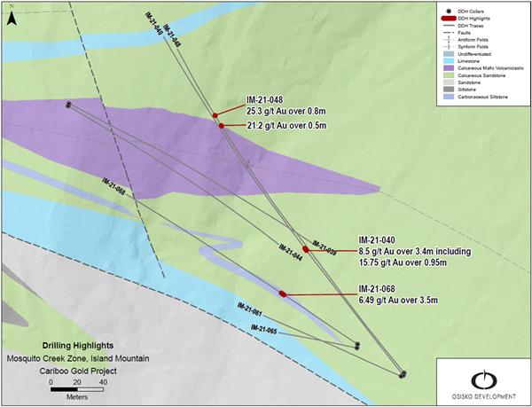 Figure 3: Mosquito Creek select drilling highlights