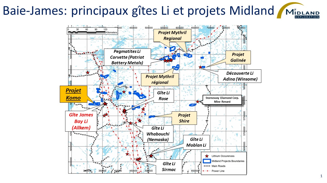 Figure 1 BJ principaux gîtes Li et projets MD