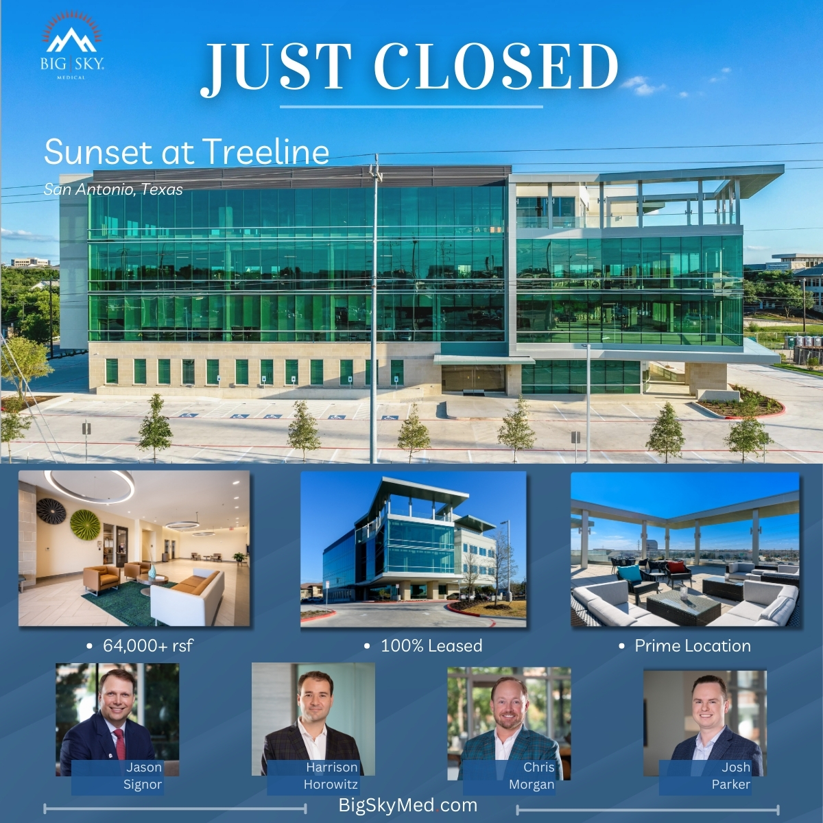 Big Sky Medical acquires Sunset at Treeline in affluent submarket in San Antonio.