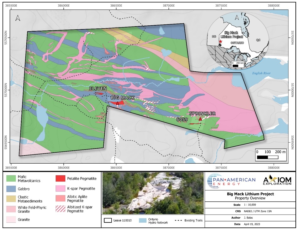 Figure 1. Big Mack Lithium Project Property Overview.
