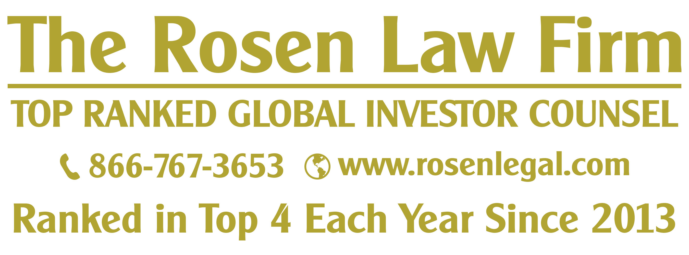 ROSEN, NATIONALLY REGARDED INVESTOR COUNSEL, Encourages