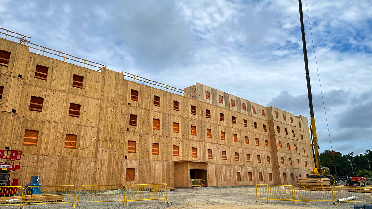 Sterling Structural’s CLT-based panels and systems were recently used at Candlewood Suites Hotels at Fort Bragg.
