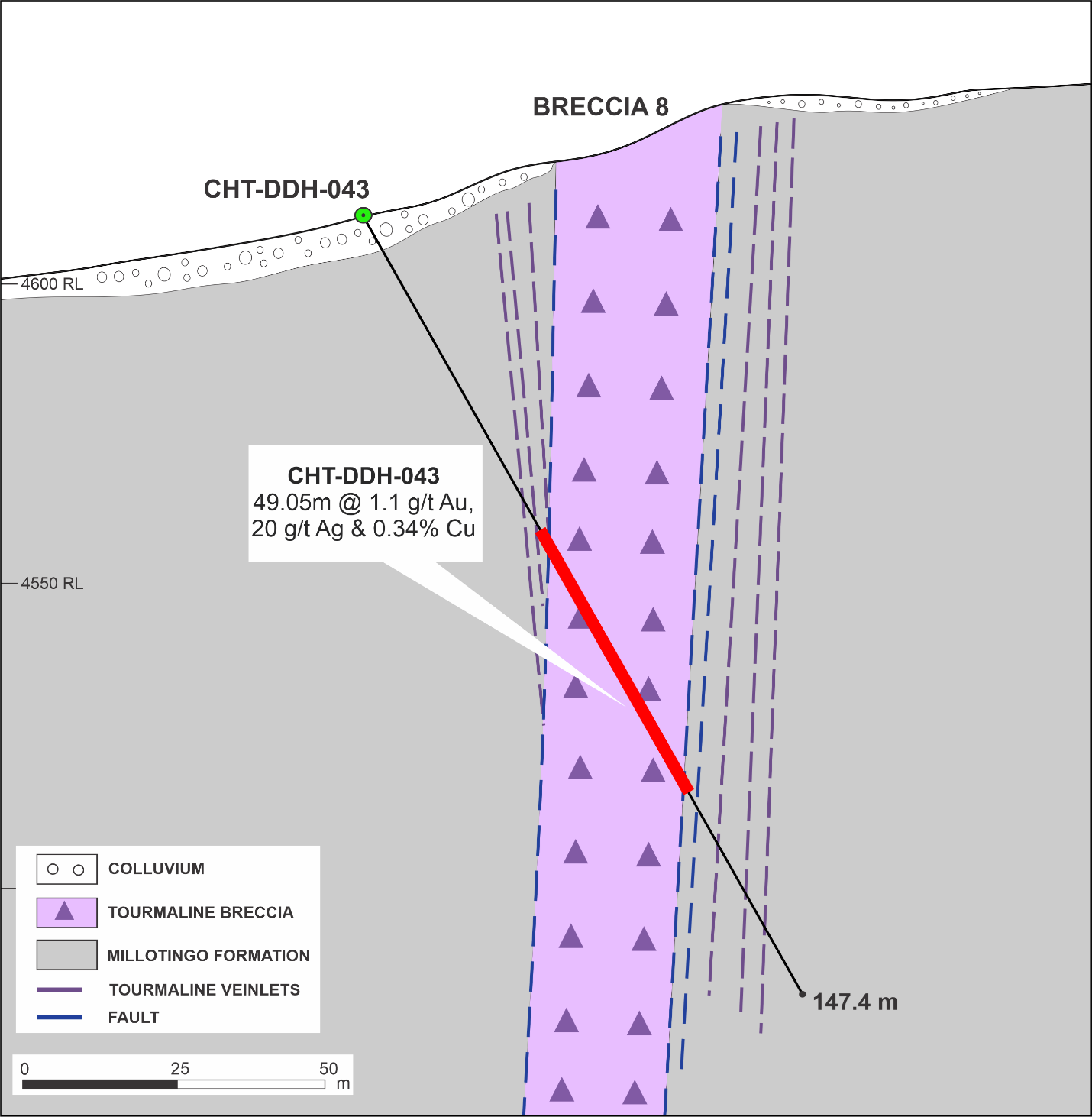 Figure 4 – Section across Breccia 8