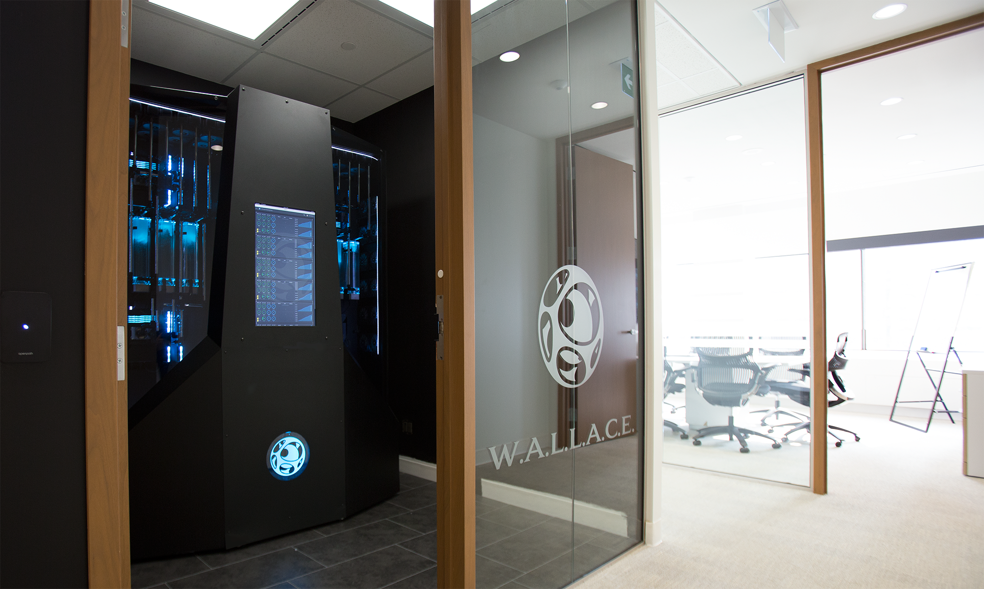 WALLACE is a 2m tall, 1.5m-wide supercomputer.