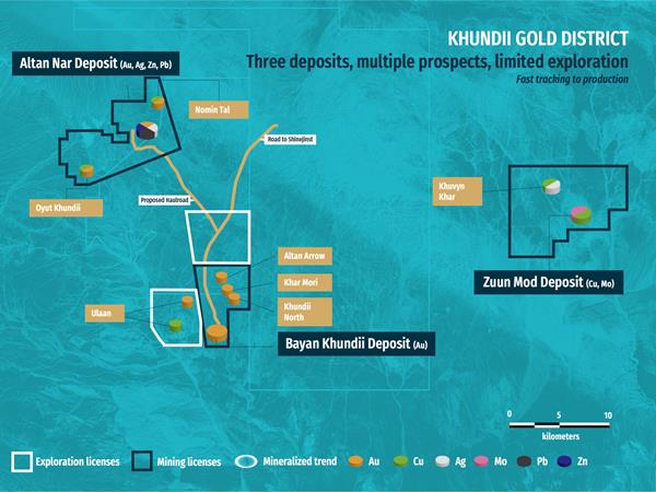 1. License boundaries within the Khundii Gold District