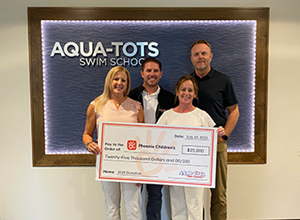 Co-Founders of Aqua-Tots Swim Schools Present Donation to Phoenix Children's