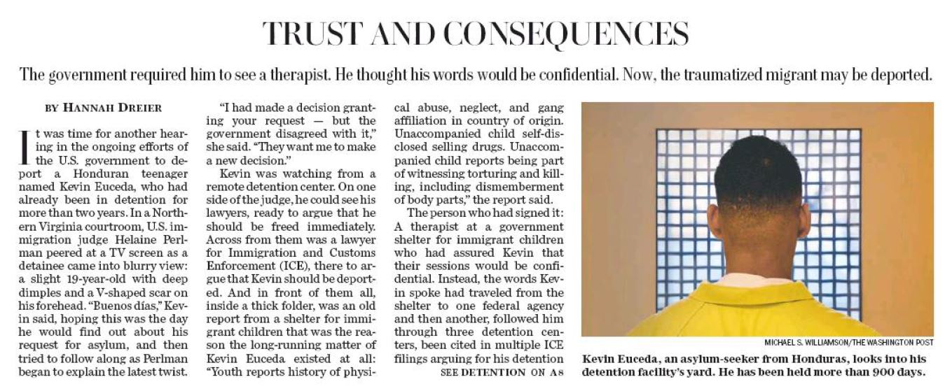 "Trust and Consequences" by Hannah Dreier. Photo credit: Michael S. Williamson/The Washington Post