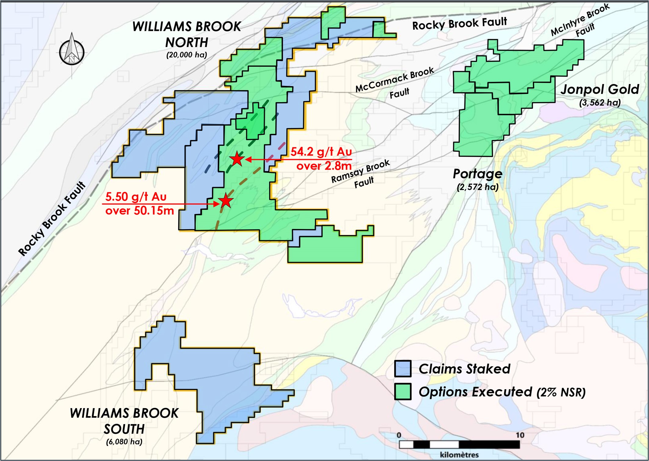 Figure 1: Puma Exploration Holdings at its Williams Brook Gold Project Area