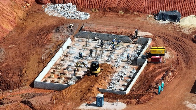 Civil works underway at the Tucumã Project's primary crushing area (April 2023).