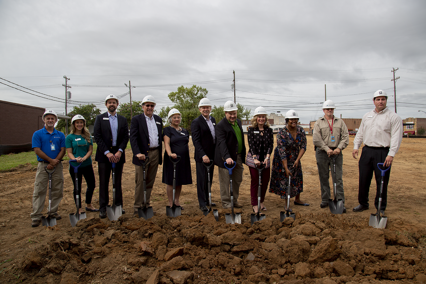 Fort Mill, South Carolina-based Sharonview Federal Credit Union held a Sept. 5 groundbreaking event at the site of what will be its new branch in Salisbury, North Carolina. On hand at the event were Sharonview representatives, including President and CEO Bill Partin (sixth from left), and community officials, including Salisbury Mayor Al Heggins (third from right).