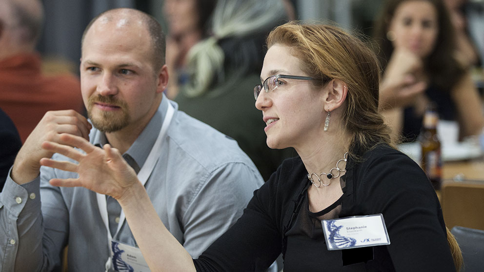 Stephanie Eisenbarth and Adam William at The Jackson Laboratory for Genomic Medicine.