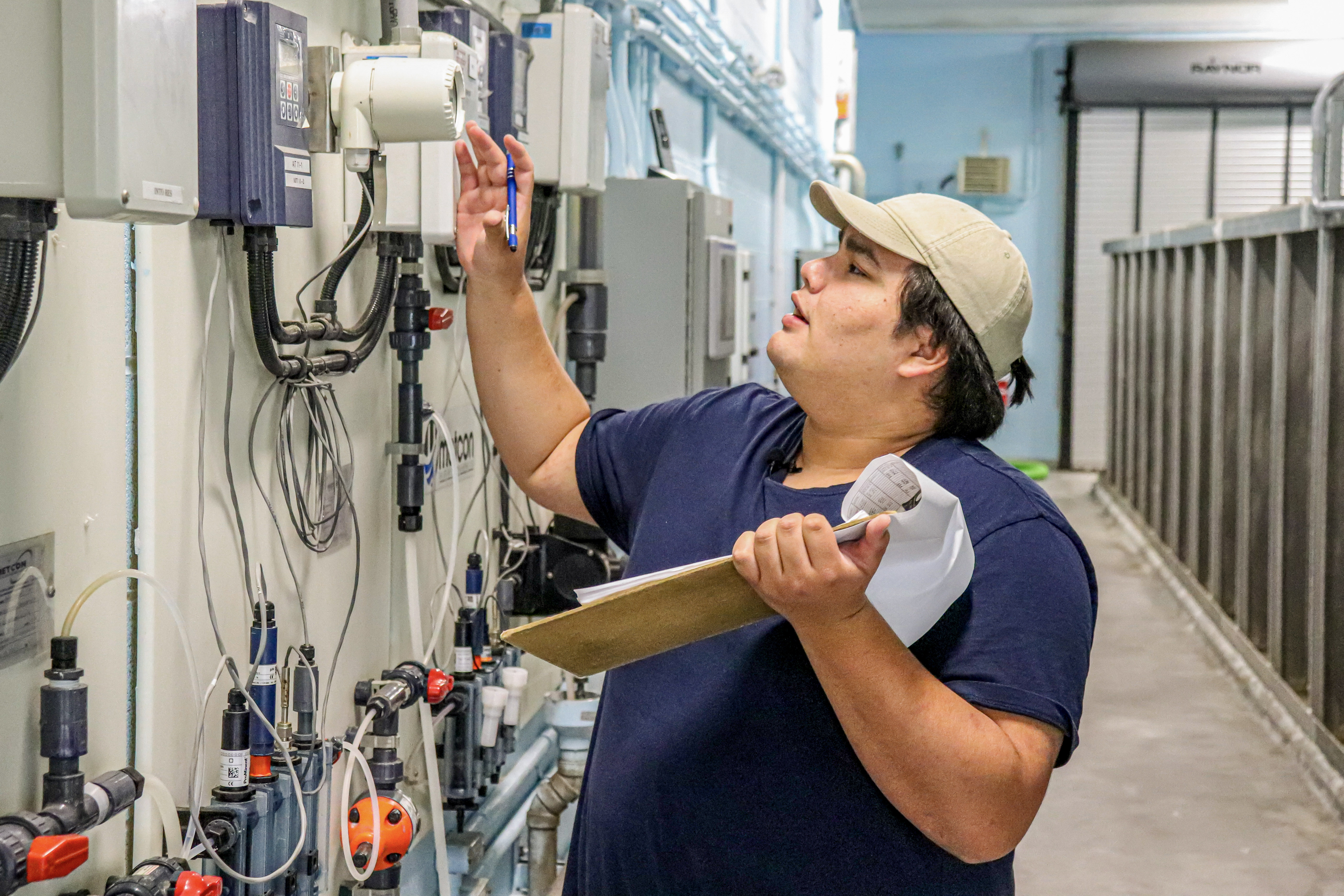 Graduate Isaiah Tabobondung from Wasauksing First Nation pictured at the Wasauksing Water Treatment Plant
