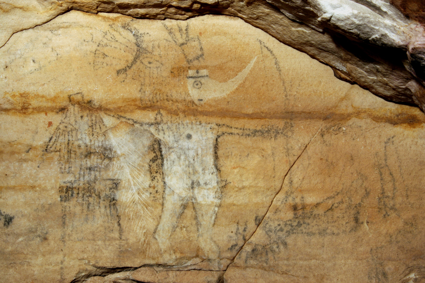 Pictograph of "Red Horn" in Missouri's Picture Cave