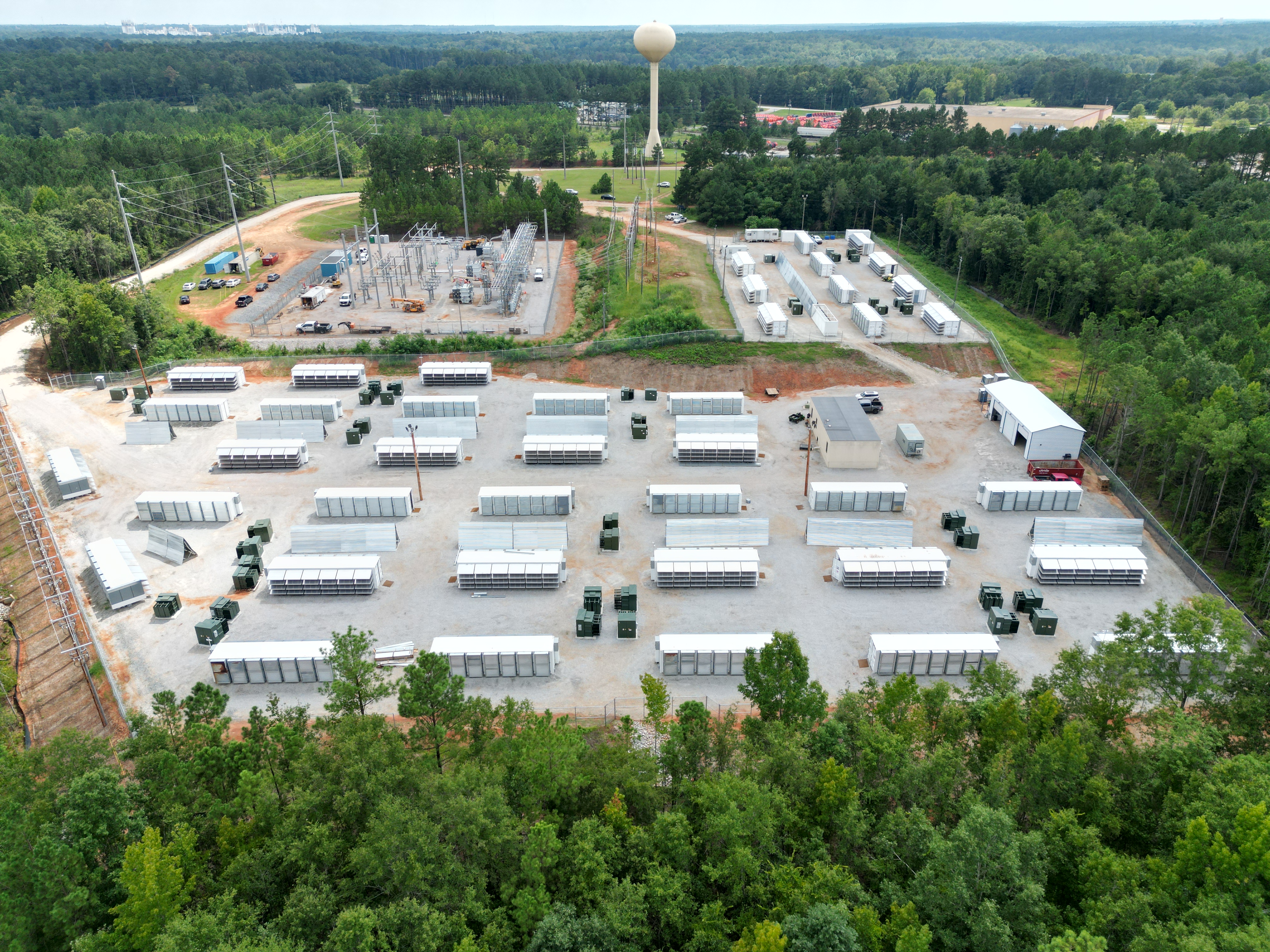 Aerial view of bitcoin mining campus in Sandersville, Georgia