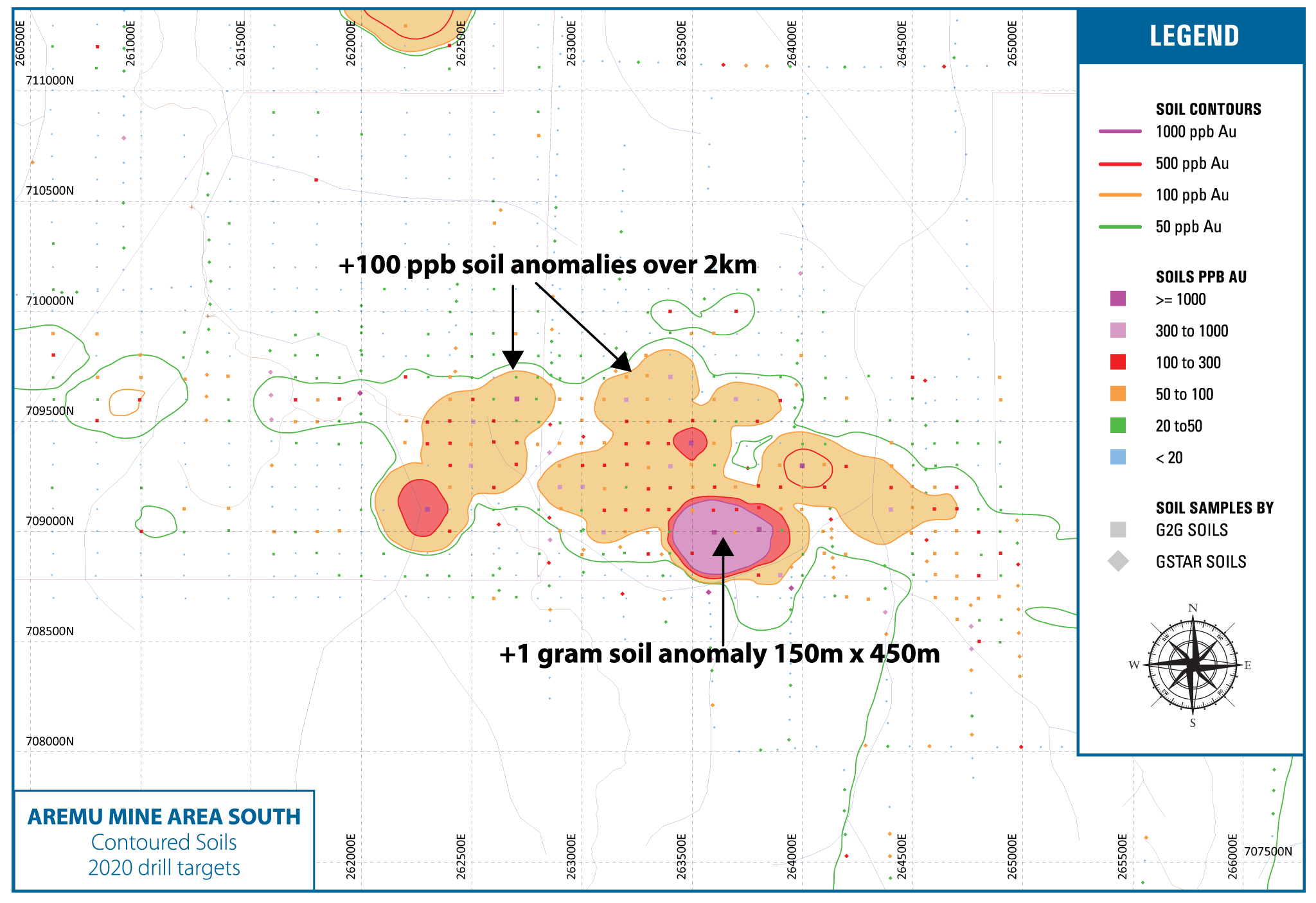 Figure 2 - Aremu South Soil Anomaly Map