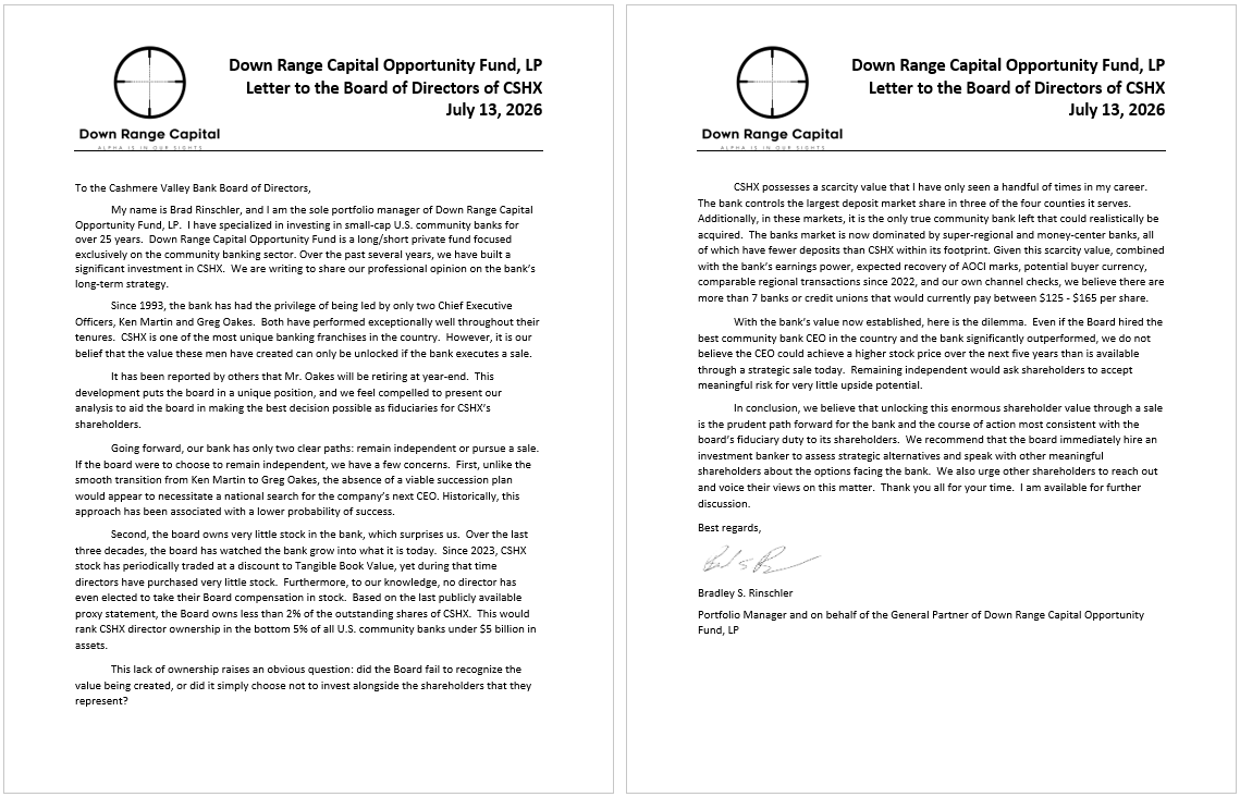 CSHX Letter Screenshot