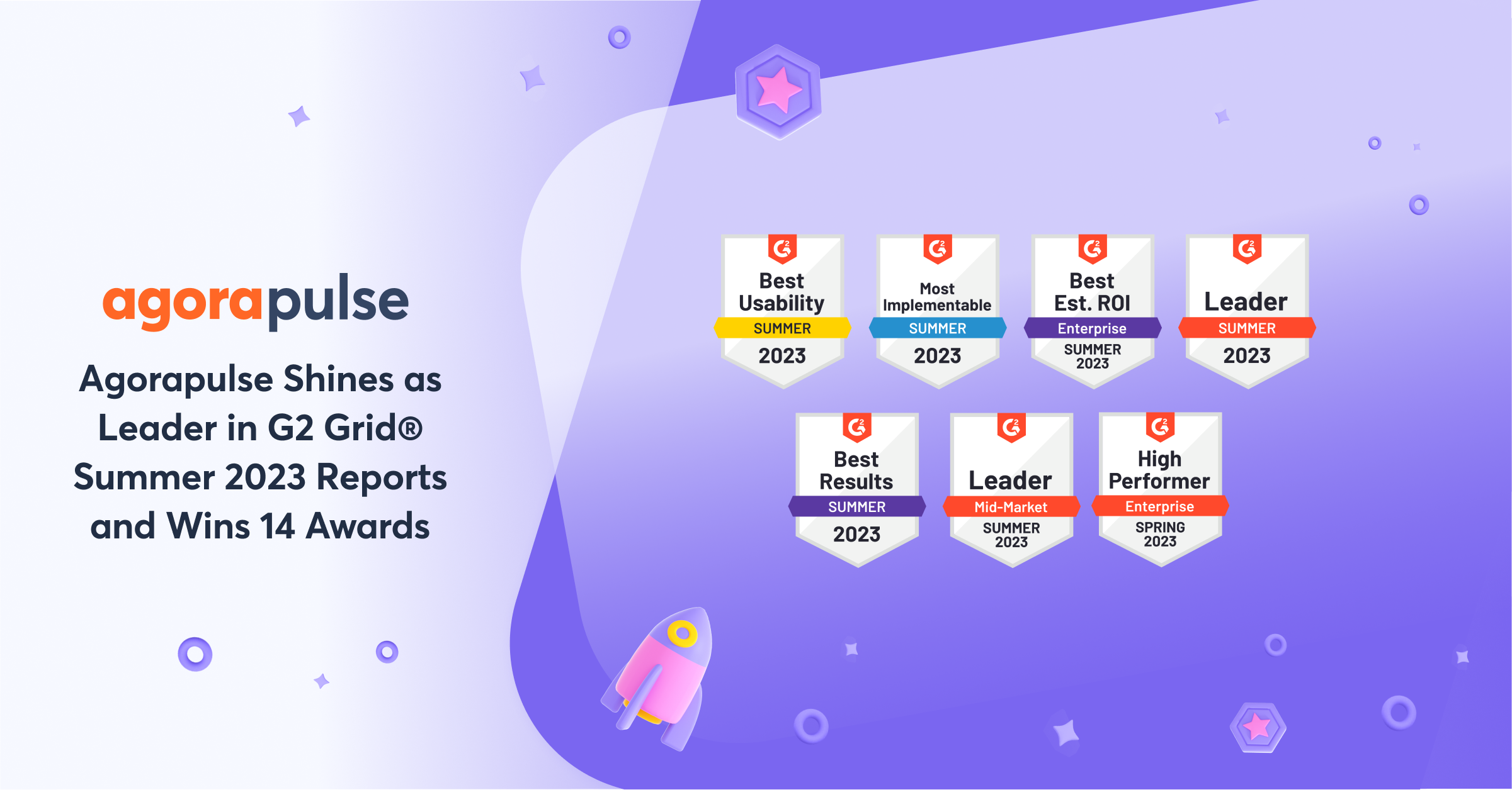 Agorapulse Named Leader in G2 Grid® Summer 2023