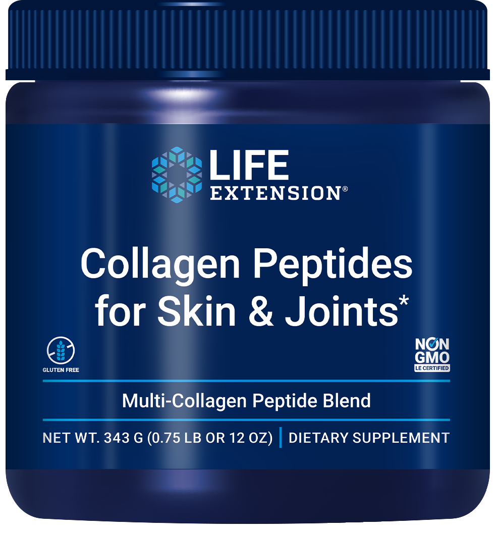 Life Extension's New Collagen Peptides for Skin and Joints. Learn more at https://www.lifeextension.com/CollagenPeptides