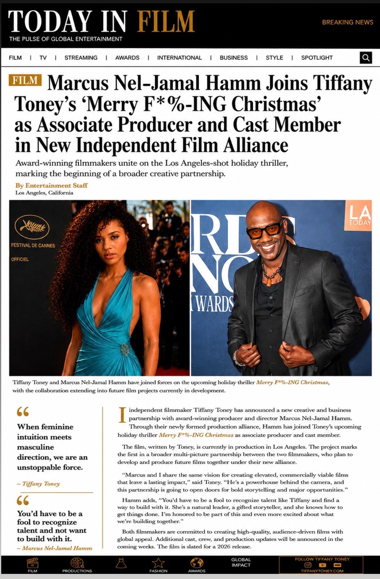 Filmmakers Tiffany Toney and Marcus Nel-Jamal Hamm join forces on Merry F-ing Christmas.