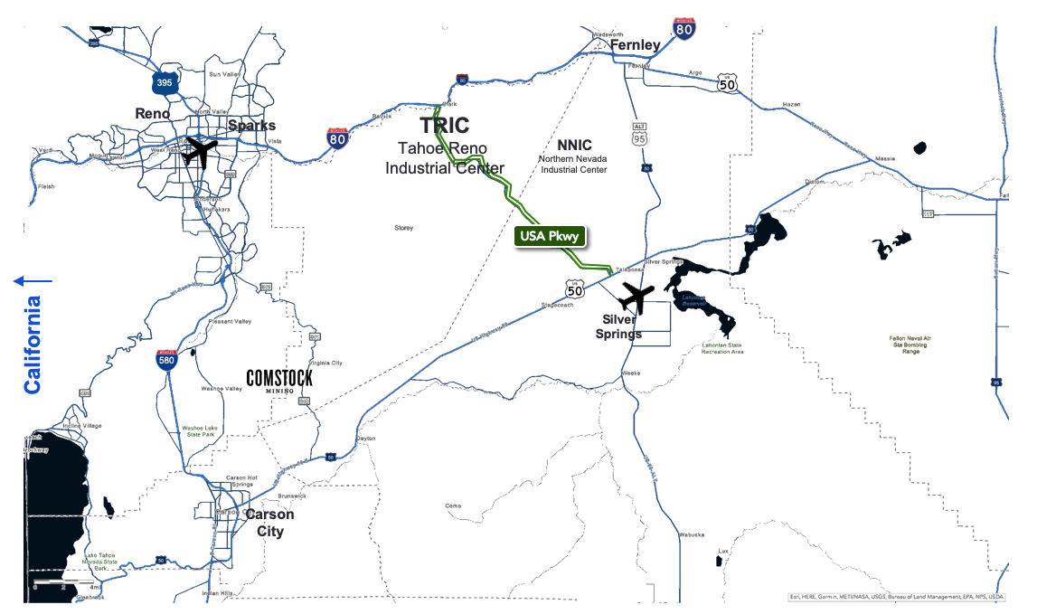 Silver Springs Proximity to Tahoe Reno Industrial Center