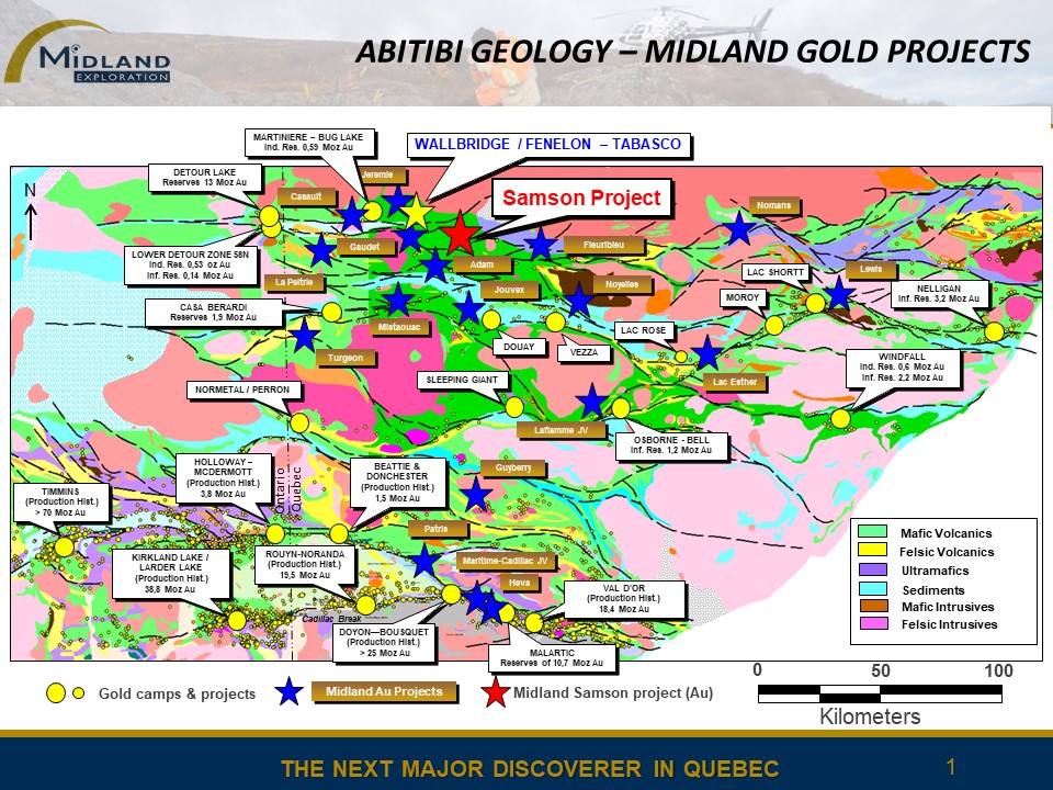 Figure 1 Midland projects Abitibi