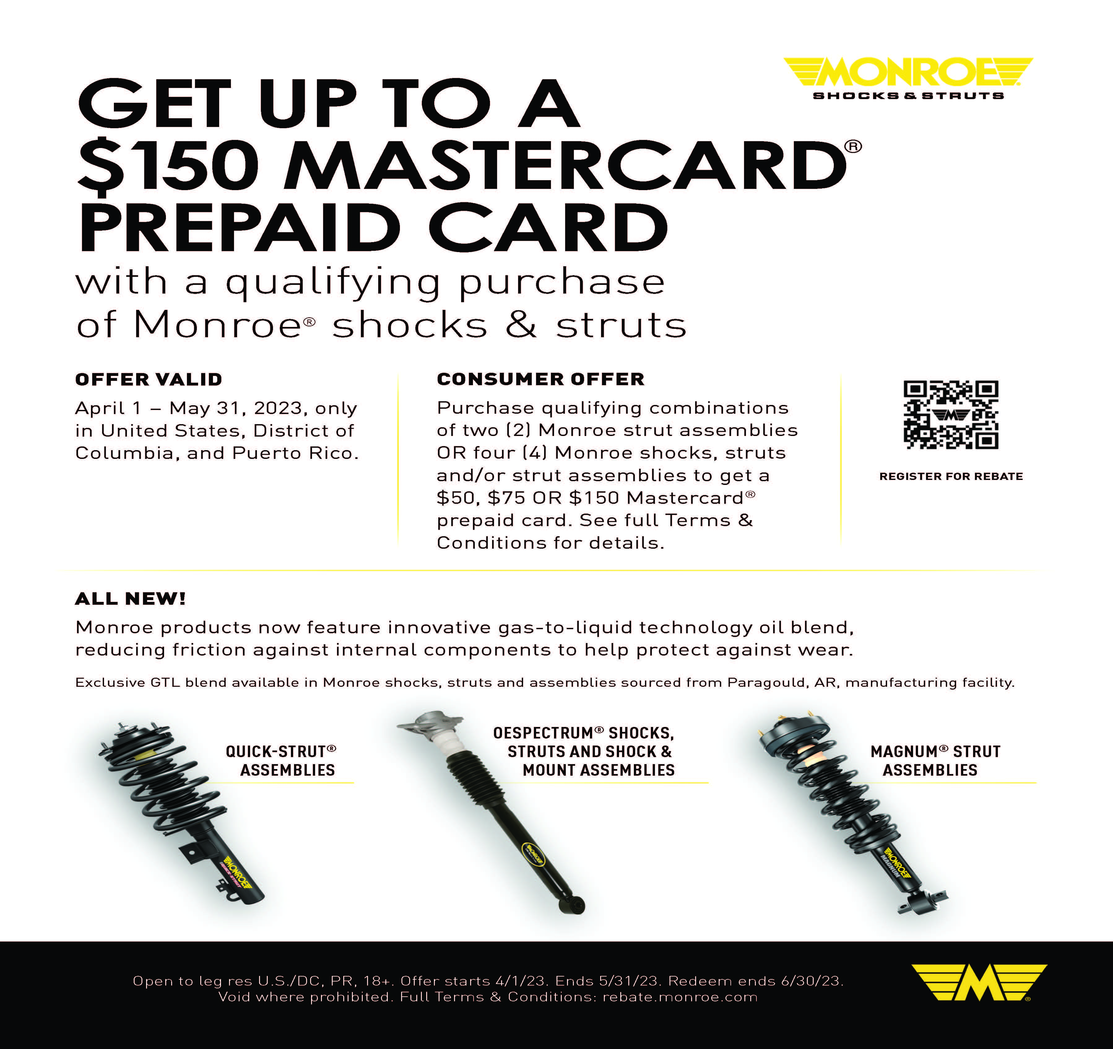 Monroe Announces Shocks And Struts Consumer Rebate Program