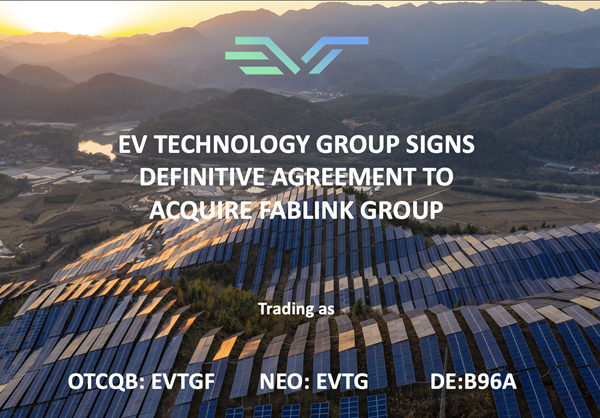 EVTG SIGNS AGREEMENT TO ACQUIRE FABLINK GROUP