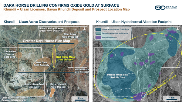 DARK HORSE DRILLING CONFIRMS OXIDE GOLD AT SURFACE