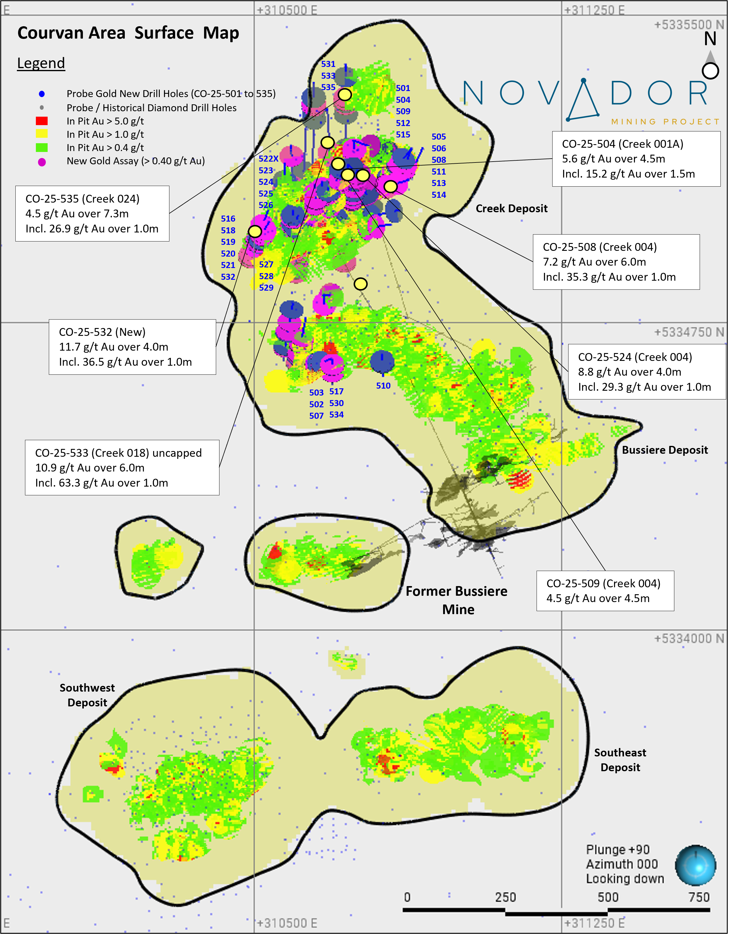 Figure 1: Courvan Area Surface Map – Courvan Gold Trend new drilling results image