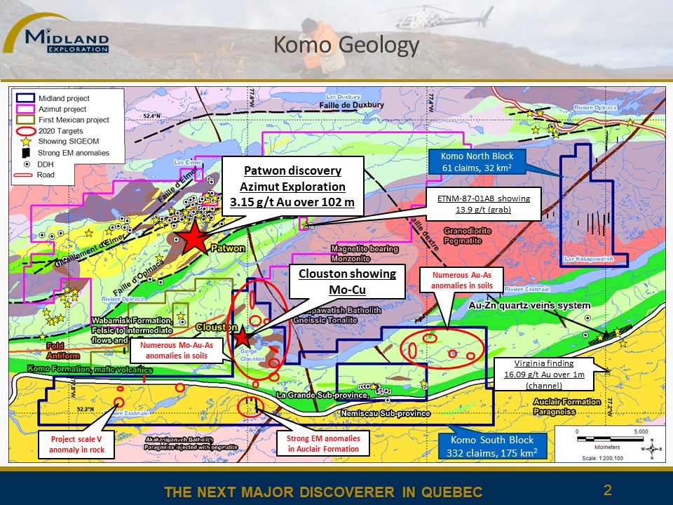 Midland Begins its First Exploration Campaign on the Komo