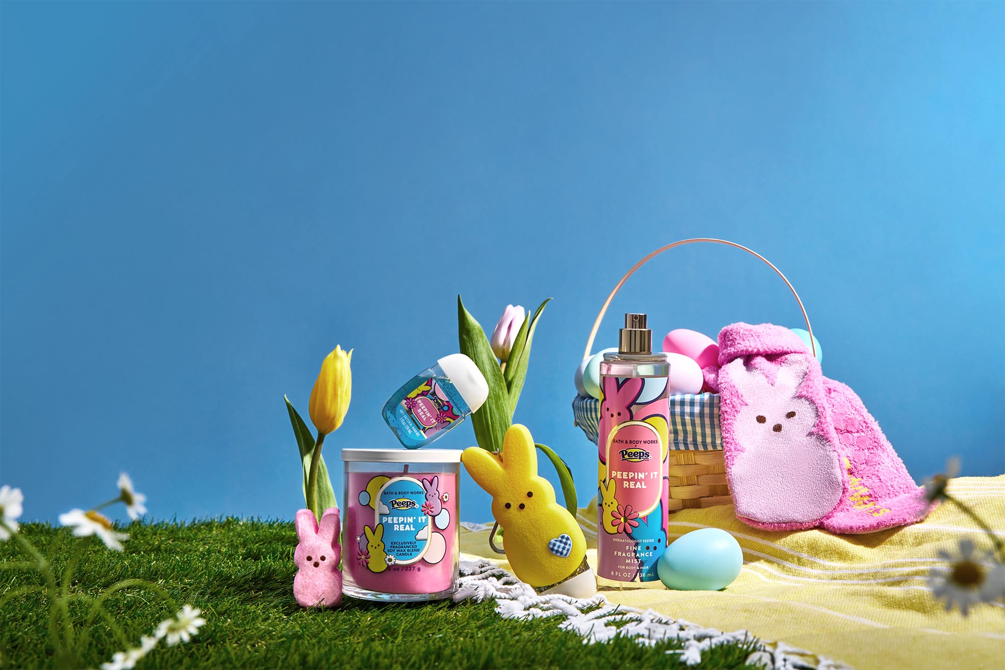 The Bath & Body Works x PEEPS® collection spans body care, home fragrance, décor and accessories.