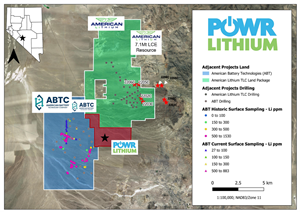 Fig. 1 - POWR Lithium Halo property and adjacent projects