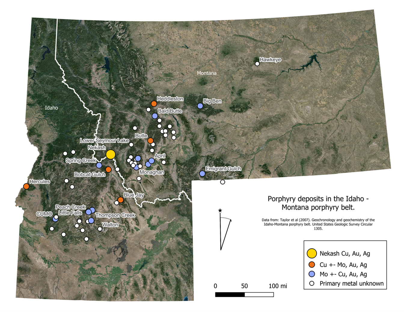 Porphyry Deposits in the Idaho-Montana porphyry belt 