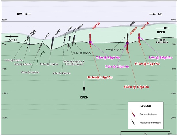 Figure 2 – New Gold Discovery Long Section Looking Northwest
