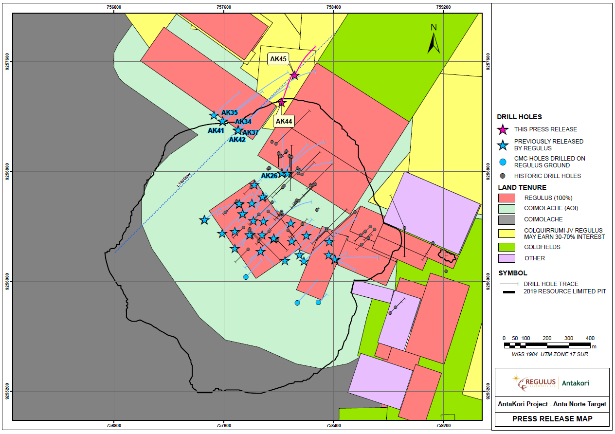 Drill hole location map - AntaKori Project