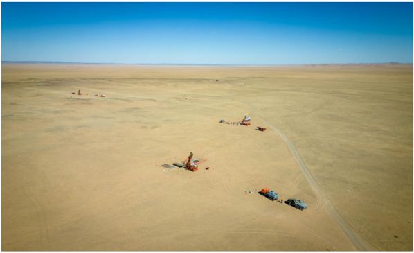 Three diamond drill rigs operating at Stockwork Hill.