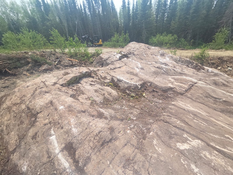 Figure 3 – Newly exposed pegmatite (Dyke 1)