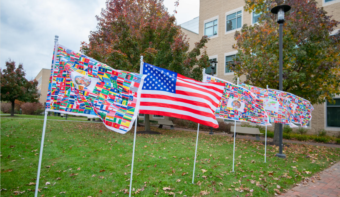 Flags on Howard Community College Quad