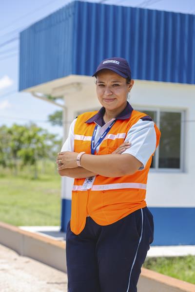 Female Dinant Security Guard in the Aguan