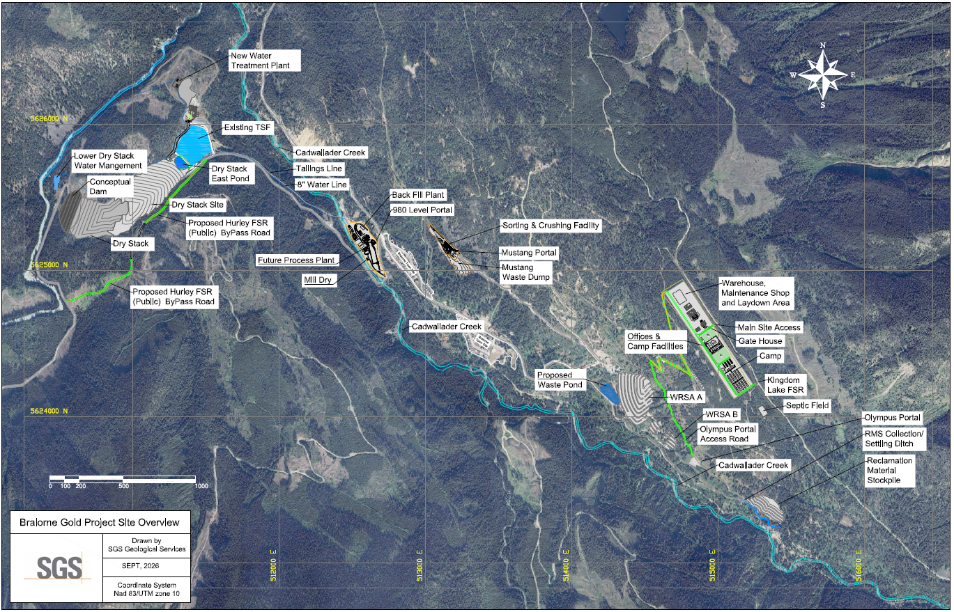 Figure 4: Proposed General Arrangement for the Bralorne Gold Project