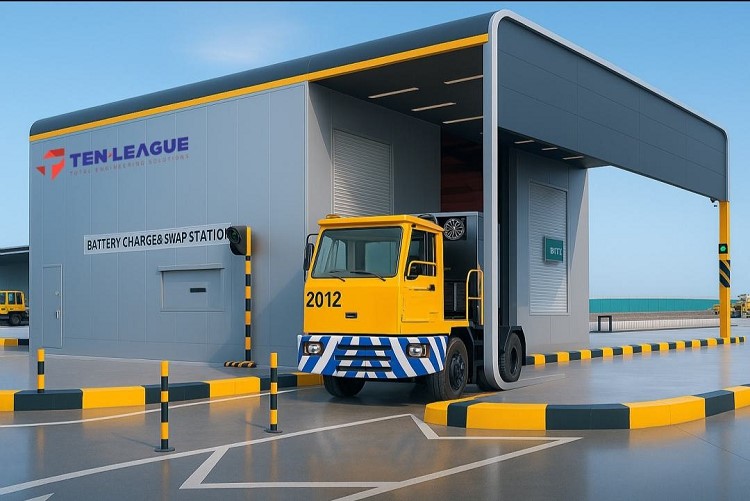 Battery Charging and Swap Station with Electric Prime Mover (Terminal)